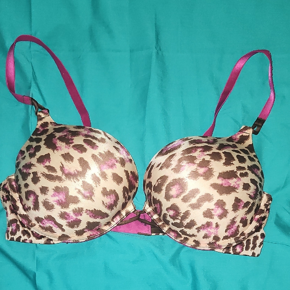Victoria's Secret Animal Print Bra with Pink Accents